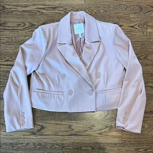 NWOT AVEC LES FILLES DOUBLE BREASTED CROPPED BLAZER, size L